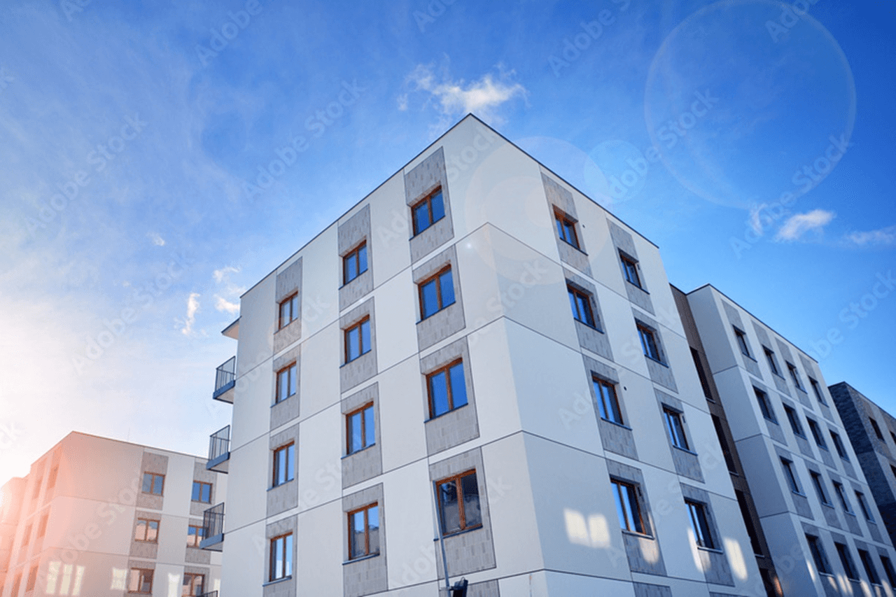 a building with many windows